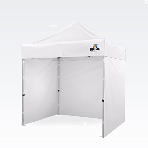 BRIMO Profizelt 100% Wasserdicht mit 3 Seitenteilen - 5 Jahre Garantie (2x2 m, Weiß)