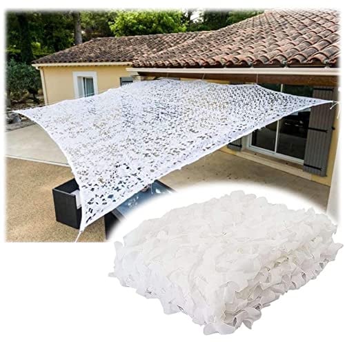 Tarnnetz Weiß für Sonnenschutz, Camouflage Netz für Bundeswehr, Flammenhemmend 3x4.0M 2x10M 5x10M 4x5M 4x6M 4x10M 2x5M 8x8M für Garten Camping Party Bars Deko Jagd(Größe:2 x 6m (6.56 x 19.69FT))