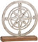 Windrose aus Aluguss mit Sockel aus Mangoholz - 23x5x26cm - Maritime Deko