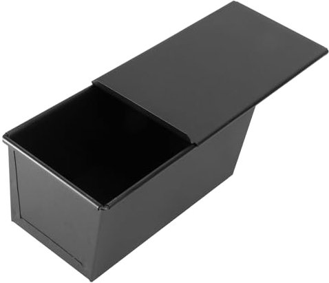 Healeved Pullman Kastenform mit Deckel Toastbackform Antihaft-Brotbackformen Toastbox Frühstück Backwerkzeuge für Hausbäckerei Restaurant 450G Schwarz
