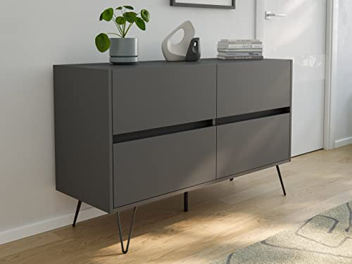 emotion Raumwunder Kommode Dion 120cm Greifraum 4 SoftClose Schubladen Grafit