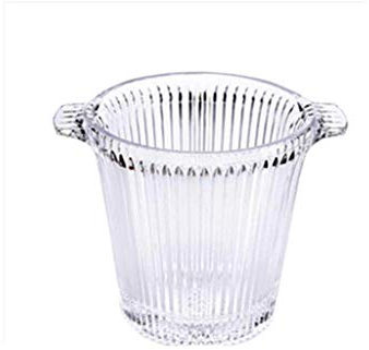 SOSSEG Seau à glaçon, Seau à Glace Cristal Seau à Glace -5L Grand Seau à Glace en Verre, Seau à Glace Sculpté Baril Magnifiquement Forme, Convient aux Bars, Familles