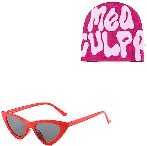 Y2K MEA Culpa Damen-Beanie-Mütze, modisch, Trend, klassisch, kabellos, Wintermütze, warme Strickmütze, Mehrere Farben, Einheitsgröße