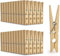 Pine Wooden Washing Line Clothes Pegs With Rust Resistant Coil Springs, Moulded To Prevent Marks On Clothing, This Pack Includes 30 Wooden Clothes Pegs
