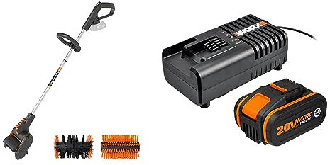WORX WG441E.9 Akku-Multi-Bürste 20V & WA3604 PowerShare Akku mit Akku Ladestation Set