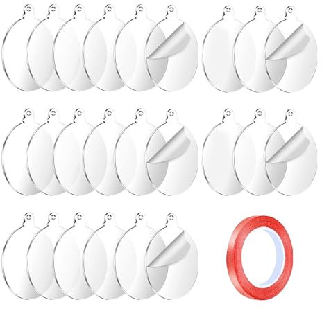 Tainrunse Acryl-Weihnachtsbaumschmuck, transparent, für einen Hauch von Eleganz, mit diesen 24 runden Ornamenten aus leichtem, durchsichtigem DIY