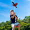 GCIUEMMH 160FT Zip Line For Kids - with Stainless Steel Spring Brake, Zip Wire Seat, Trolley Pulley