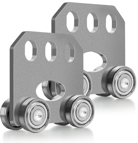 2 ruote per porte scorrevoli con 4 ruote in acciaio, a forma di carrello, a sfera scanalata, stabile rotolo saldato fai da te per carrelli mobili a casa e a travi