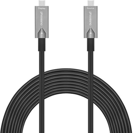 Phoossno 33ft USB 3.2 Active Optical USB C to USB C Cable, Supports DP 4K@30Hz, 60W PD, Compatible with Windows, Mac, Unix, Touch Screen, Web Camera, etc.