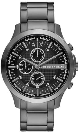 Armani Exchange Watch for Men, Chronograph Movement and 46mm Case Size with Stainless Steel, Leather or Silicone Strap