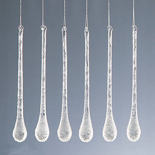 Widdle Gifts Christbaumschmuck Glas (6 gefrostete Tropfen 1319)