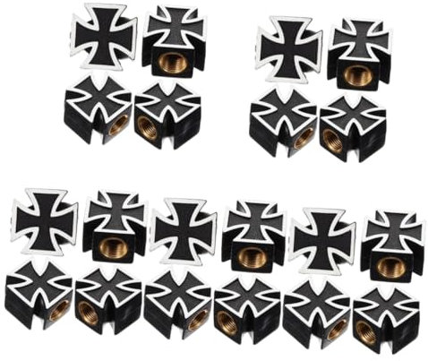 MUCKLILY Ventilkappen Für Autoreifen 20 Stück Aus Kupfer Und Abs Mit Kreuzmuster Universelle Reifenventilabdeckungen Schutz Gegen Staub Für Autos Motorräder Und Lkws Einfache Montage