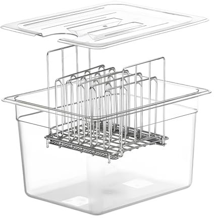 Sous Vide Behälter -11L mit Deckel und Rack für Sous Vide Stick Garer Mehrere Marken, Multifunktionaler Transparenter Behälter(Frei von BPA)