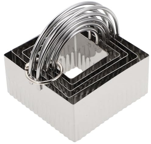 Alipis 5piezas Moldes Metálicos Para Galletas Cuadradas Cortadores Inoxidable