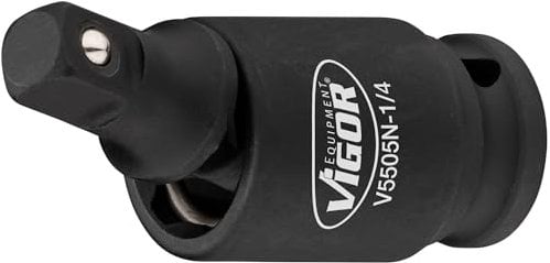 VIGOR Schlagschrauber Gelenkstück V5505N-1/4, für Arbeiten an schwer zugänglichen Stellen, 1/4 Zoll (6,3 mm) Vierkant Antrieb und Abtrieb, für Maschinenbetätigung