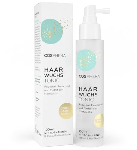 Haar Tonikum Spray mit Rosmarinöl 100ml - Rosmarin Öl Spray natürlich Haarwachstum beschleunigen - Haarwuchsmittel Frauen & Männer - Haarserum bei Haarausfall - Rosmarinöl Haare von Cosphera