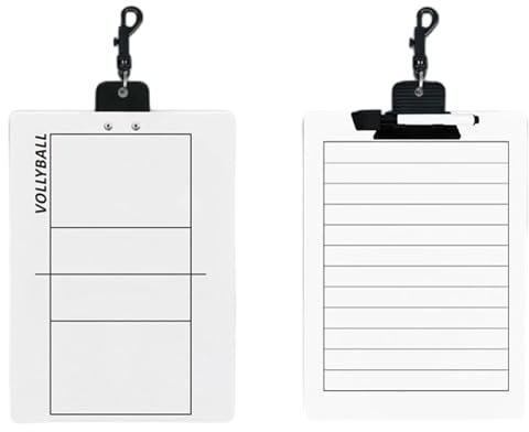 Serenitison Tragbar Taktikboard Volleyball,Strategie Teaching Klemmbrett,Taktikmappe Volleyball Coach Board,Wiederholbares Schreiben,für Taktiken Training und Spielanpassungen(22x32CM)
