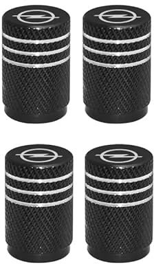 ATPOTP Auto Ventilkappen für Opel Meriva B 2010-2014, Metallventil Reifenventil mit Dichtung Autoventil Kappe für Stabilen Reifendruck Kappe Ventildeckel Auto Zubehör,Black-A-4PCS