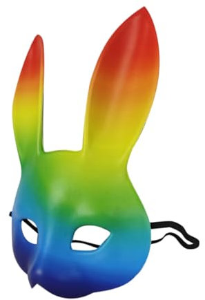 PRETYZOOM 3d Regenbogen Hasen Halloween aus Pu und Eva Weiche und Bequeme Kostümmaske für Halloween und Karnevalspartys als Kreative Fotorequisite