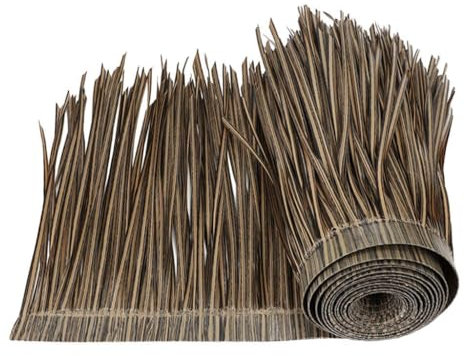 Qianly Strohdach Dachplatte, Palmen Dachrolle, Künstliches, Einfach zu Verwendendes Beschlag Mittelstück, 99,1 X 50,8 Cm, Künstliches Palmen Dach für Terrass, B