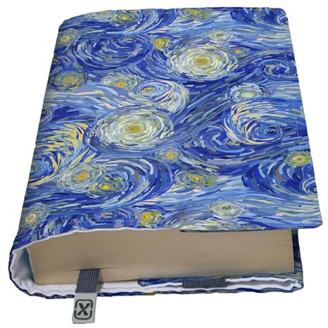 KAPAX FLEX MOSSO- Couverture de livre, Réglable pour livre broché, Tissu lavable, Impermeable, Protège-livre pour adulte (Starry Night)