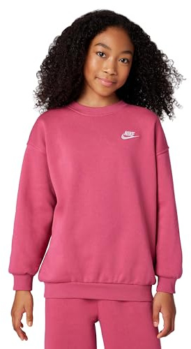 Nike Sportswear Club Fleece Extragroßes Sweatshirt Für Ältere Kinder (Mädchen), Sweet Beet/Sweet Beet/Weiß, FD2923-634, M