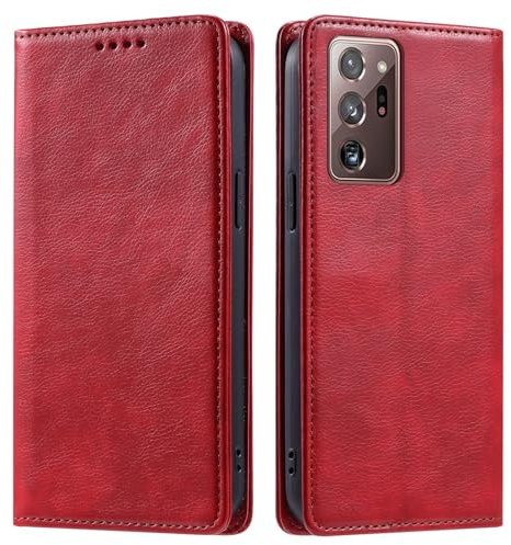 Étui à rabat pour smartphone Compatible avec Samsung Galaxy Note 20 Ultra Étui portefeuille avec porte-cartes, étui magnétique résistant aux chocs, housse de protection en cuir à rabat, porte-cartes d