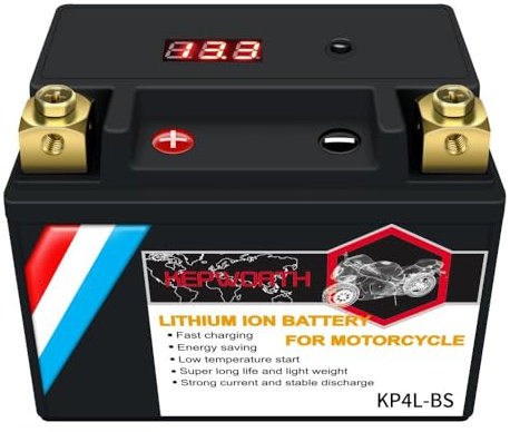 4L-BS/5L-BS 12V 2Ah 3Ah Lithium-Motorradbatterie, 160CCA 180CCA Lithium-Eisenphosphat-Batterie, eingebautes BMS, kann YTX4L-BS/YTX5L-BS ersetzen, for Motorräder, Roller, Geländefahrzeuge(4L-BS P-N)