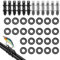 12pcs Lure Magnetic Automatic Hooker, Fishing Hook Keeper with 2 Sizes Rubber Rings Magnetic Fishing Hook Holder Accessories (Black & Transparent)