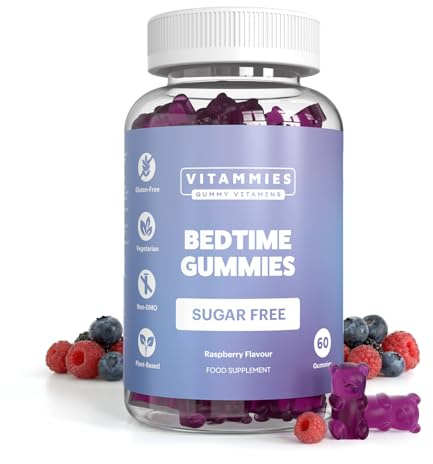 Vitammies Sleep Gummies for Adults | 5HTP Bedtime Gummies with Magnesium Chamomile Valerian | Sugar Free Vegan Sleep Aid Gummies | Mixed Berry | 60 Count