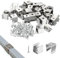 50 Clip per Strisce LED, Morsetti Fissaggio LED, con 50 Viti Incluse, Clip in Acciaio Inox per Strisce RGB, Supporti di Montaggio Universali Resistenti, per Fissaggio Luminose 8-11mm, Argento