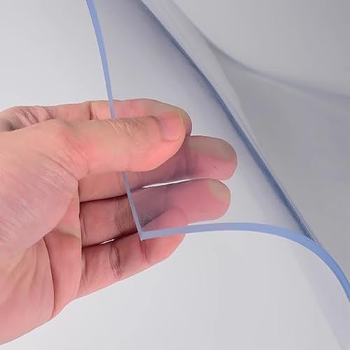 LIHUANE Tischfolie Transparent 30 x 78 cm Glasklar Und Hochglanz Folie für Tisch aus PVC Abwischbar Und Individuell Zuschneidbar für Tisch Rechteckig Optimalen Schutz, rechtwinklig
