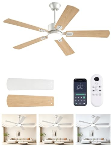 TEKXDD 【APP】 42 Inch Ceiling Fans with Lights and Remote