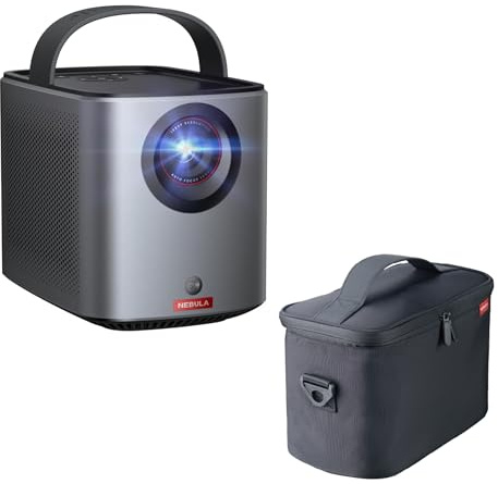 soundcore Nebula Anker Mars 3 Air 1080p Mini Projector with Case, Officially Licensed Google TV & Netflix, 400 ANSI-Lumen, Wi-Fi, Dolby Digital, 2×8W Speakers, 150-Inch Display (Renewed)