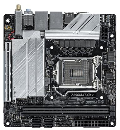 Carte mère Carte mère Fit for ASRock Z590M-ITX/ax Compatible avec Les processeurs i5-11400, i7-11700, i9-11900 et i9-11900KF, mémoire DDR4 5066 MHz, HDMI, M.2 NVMe PCIe 4.0