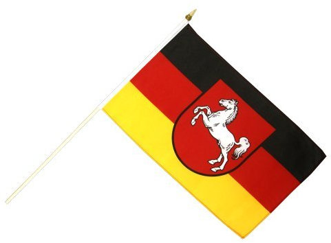 Flaggenfritze Stockflagge Deutschland Niedersachsen - 30 x 45 cm