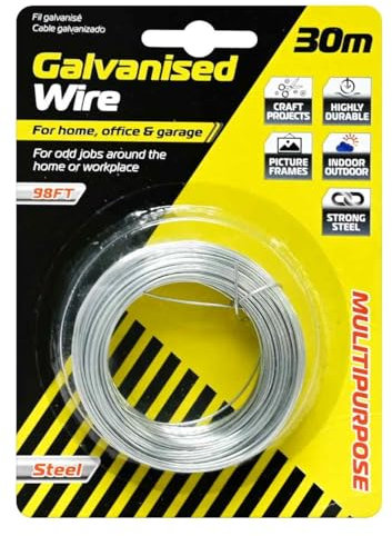 1MM X 30M GALVINISED WIRE FOR HOME, CAR OR GARDEN