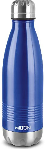 Milton Insulated Water Bottle 1 Litre (34 oz), Stainless Steel Double Walled Vacuum for 24 Hours Hot and Cold, Leakproof, BPA Free, Thermosteel Duo DLX 1000 Blue