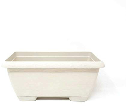 Plastecnic Jardinière Mini Terrae avec soucoupe 22 cm Blanc pierre