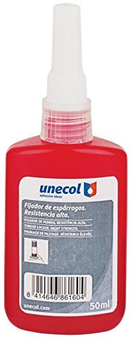 Unecol 8616 Adhesivo anaeróbico 1270 para espárragos (Botella, Industrial), Rojo, 50 ml