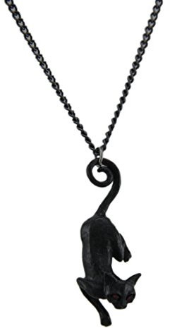 Alchemy Gothic Cat Sith Necklace Black