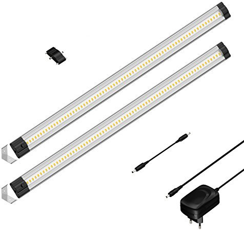 parlat LED Unterbau-Leuchte SIRIS, Eckmontage, flach, je 50cm, je 531lm, warm-weiß, 2er Set