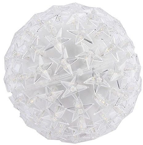 Ideen mit Herz LED-Leuchtkugel Stern, Ø 14cm, warmweiß, mit 100 LED-Lämpchen, inkl. Timerfunktion, batteriebetrieben | Leuchtball, Fensterdekoration, Raumdekoration für Advent, Weihnachten, Winter