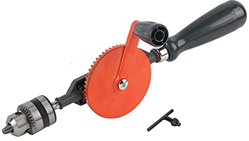 FTVOGUE Trapano a manovella portatile Doppio pignone Trapano manuale con 1 chiave 1 Mandrino per plastica(3/8)