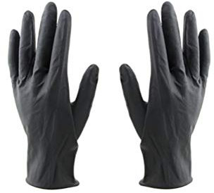 Lurrose 10 Stücke Friseursalon Wiederverwendbare Handschuhe Labor Latex Handschuhe Haarfarbe Farbstoff Handschuhe Mittlerer Größe (Schwarz)