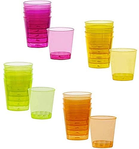 Boland 31055 - Schnapsbecher, 20 Stück, Plastik, Shotbecher, Trinkspiel, Plastikbecher, Trinkbecher, Schnapsgläser, Party, Geburtstag, Partygeschirr