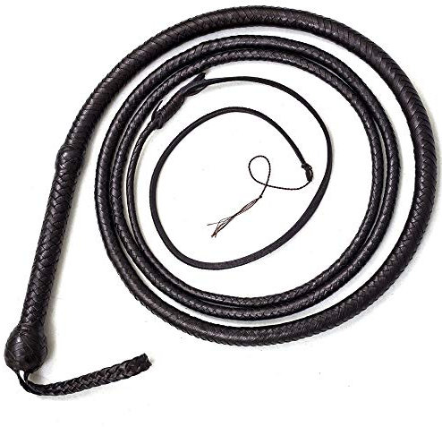 LB'S WHIP Frustino da 06 a 16 Piedi, 12 Fili, in Vera Pelle Bovina, Frusta equestre e Supporto Interno in Pelle (08)