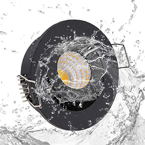 10pcs einbaustrahler ip65 Wasserdicht 3 * 1W Innenbeleuchtung Stück hohe Qualität Schrank Beleuchtung COB Mini LED Spot Lights((Black, 6000K)
