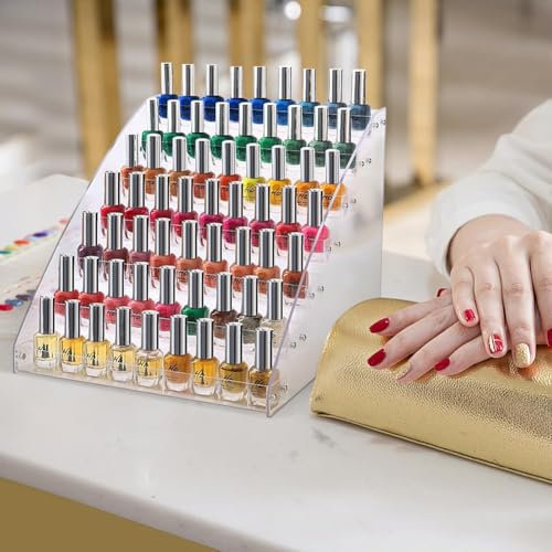 Ejoyous Nagellackständer mit 7 Ebenen, transparenter Acryl-Nagellackständer, Tisch-Nagellack-Leiter-Regal für Display, Organizer, mit konfigurierten Schrauben