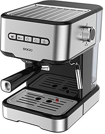 SOGO Máquina de café Combi Expreso con surtidor de vapor y bomba de presión de 20 bar, metálico (SS-5685)